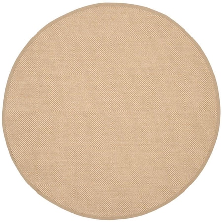Safavieh Natural Fiber Round Area Rug, Maize and Linen - 6 x 6 ft. NF141B-6R